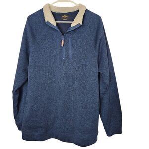 Old River Quarter Zip pullover heathered blue Size XL